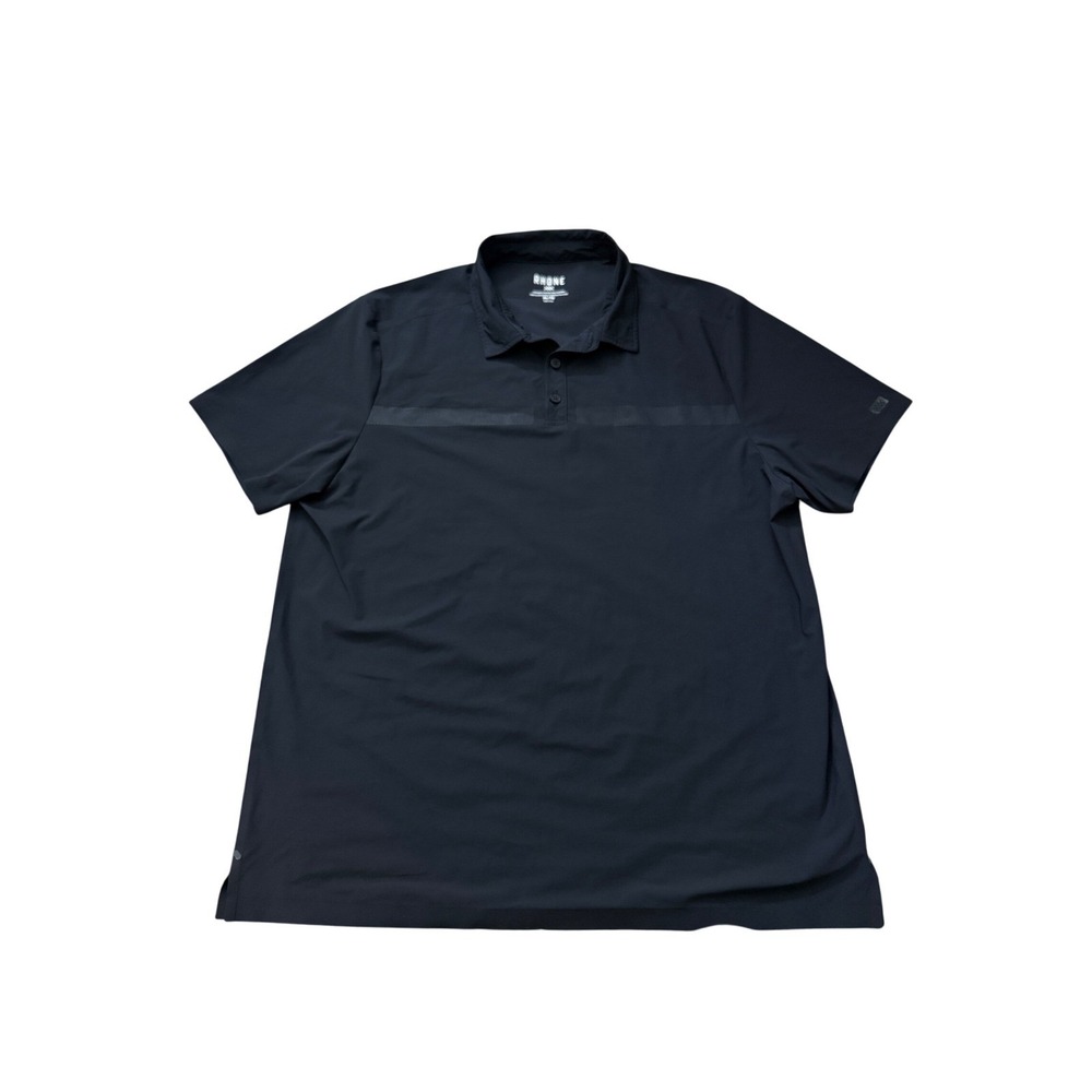 Rhone Reign Polo Mens XL Navy Blue Short Sleeve Performance Golf Shirt 100372